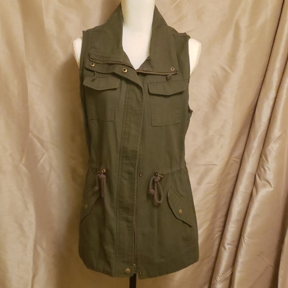 Sebby Jackets & Blazers - Army Green Utility Vest Sebby Jackets & Blazers - Army Green Utility Vest
